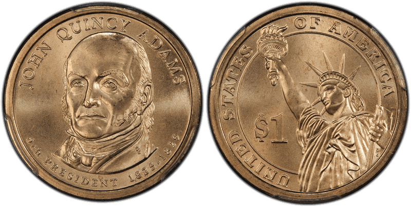 2008 (P) Satin Finish Presidential Dollar - John Quincy Adams, Position A