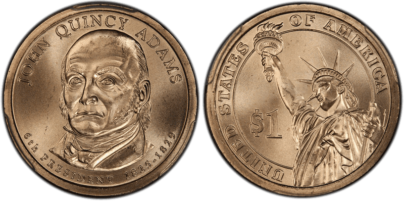 2008 (P) Satin Finish Presidential Dollar - John Quincy Adams, Position B