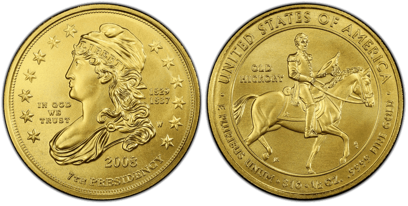 2008 (W) Jackson's Liberty First Spouse Ten Dollar Gold