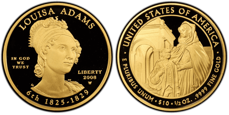 2008 (W) Proof Louisa Adams First Spouse Ten Dollar Gold