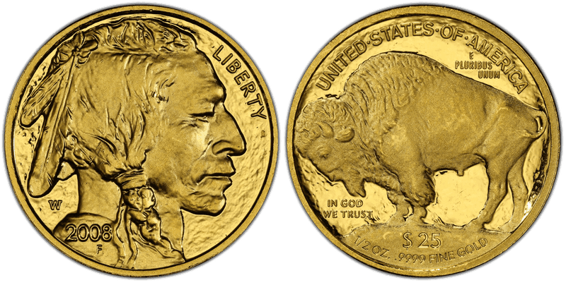 2008 (W) Proof American Buffalo .9999 Fine Gold Twenty Five Dollar
