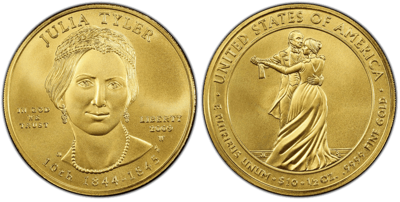 2009 (W) Julia Tyler First Spouse Ten Dollar Gold
