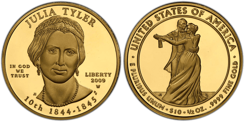 2009 (W) Proof Julia Tyler First Spouse Ten Dollar Gold