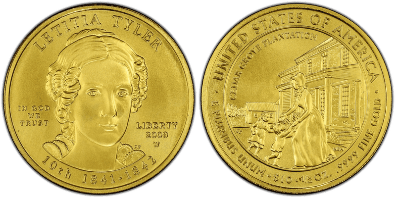 2009 (W) Letitia Tyler First Spouse Ten Dollar Gold