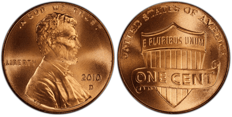 2010 (D) Satin Finish Lincoln Shield Cent