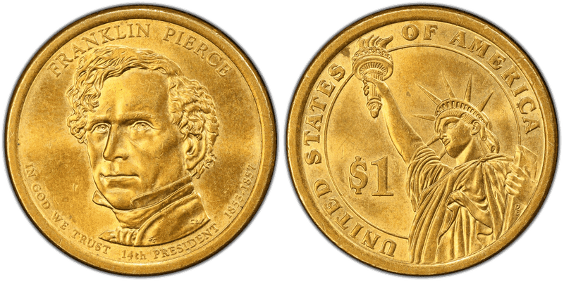 2010 (D) Presidential Dollar - Franklin Pierce, Position B