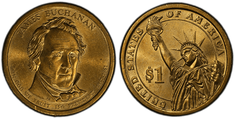 2010 (D) Presidential Dollar - James Buchanan, Position A