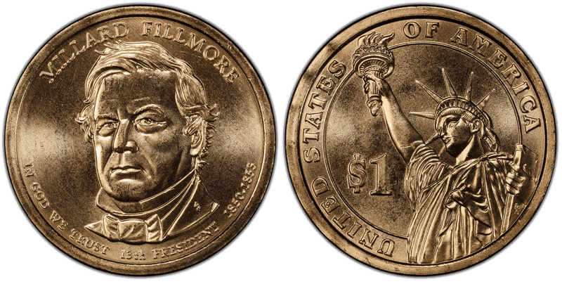 2010 (D) Satin Finish Presidential Dollar - Millard Fillmore, Position B
