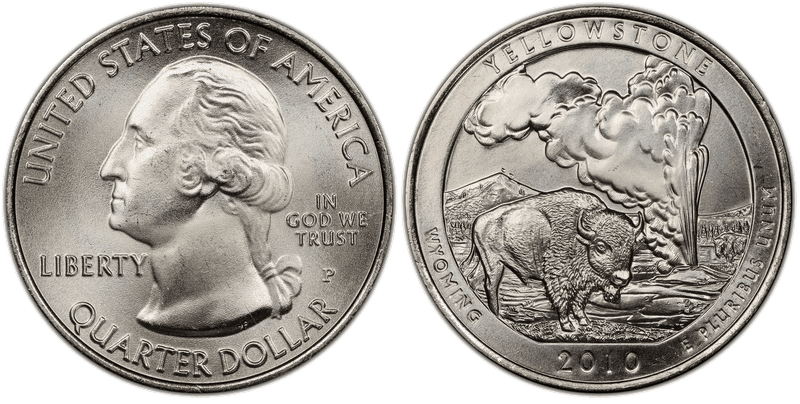 2010 (P) Yellowstone National Park Quarter