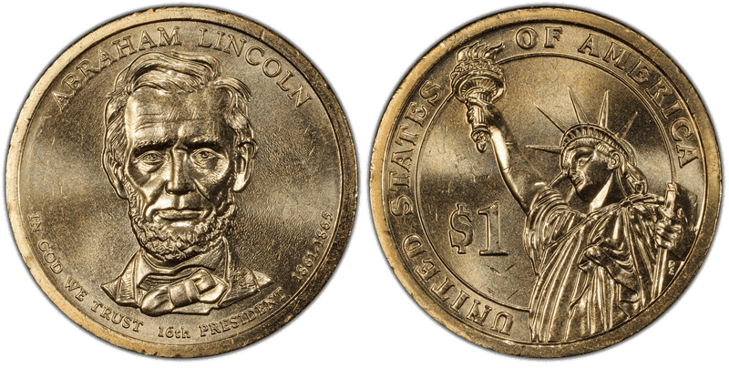 2010 (P) Presidential Dollar - Abraham Lincoln, Position A
