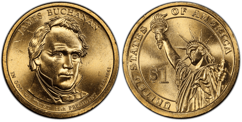 2010 (P) Presidential Dollar - James Buchanan, Position B
