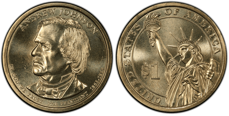 2011 (D) Presidential Dollar - Andrew Johnson, Position B