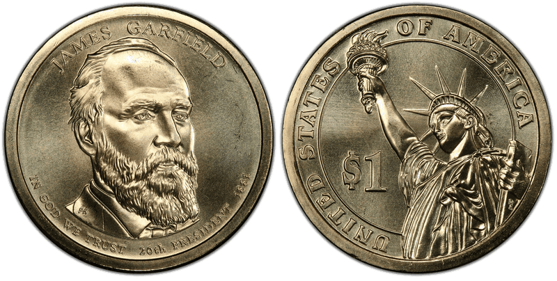2011 (P) Presidential Dollar - James Garfield, Position B
