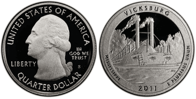 2011 (S) Proof Vicksburg National Park - Silver Quarter