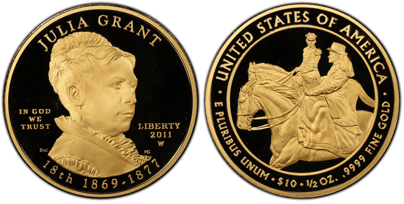 2011 (W) Proof Julia Grant First Spouse Ten Dollar Gold