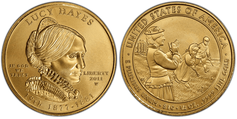 2011 (W) Lucy Hayes First Spouse Ten Dollar Gold