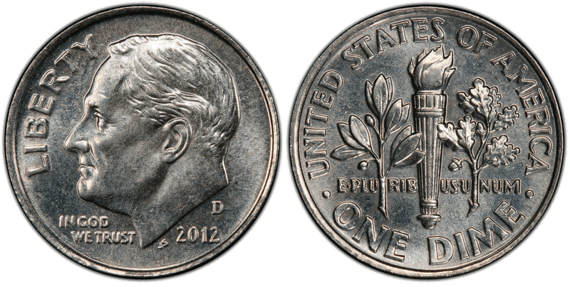 2012 (D) Roosevelt Dime