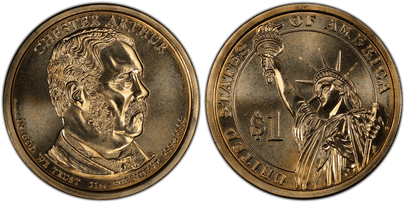 2012 (D) Presidential Dollar - Chester A. Arthur, Position A