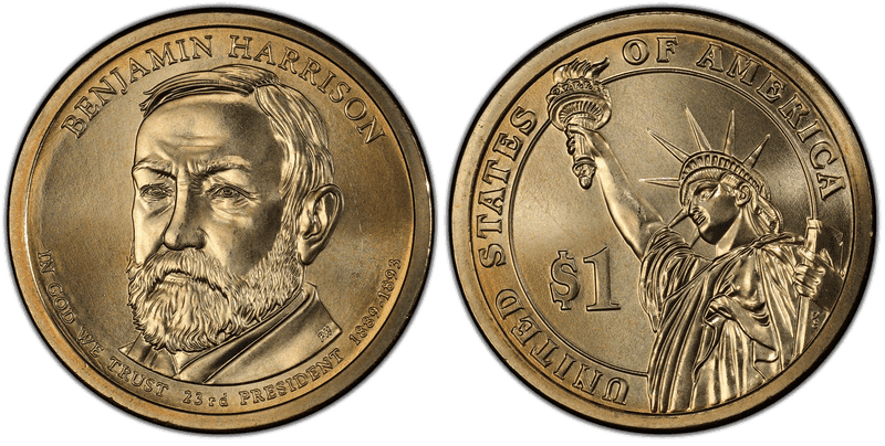 2012 (P) Presidential Dollar - Benjamin Harrison, Position A