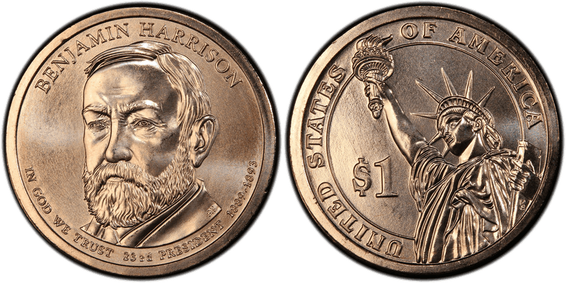 2012 (P) Presidential Dollar - Benjamin Harrison, Position B