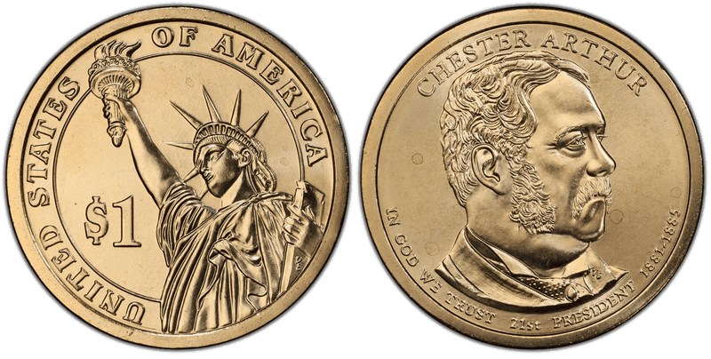2012 (P) Presidential Dollar - Chester A. Arthur, Position A