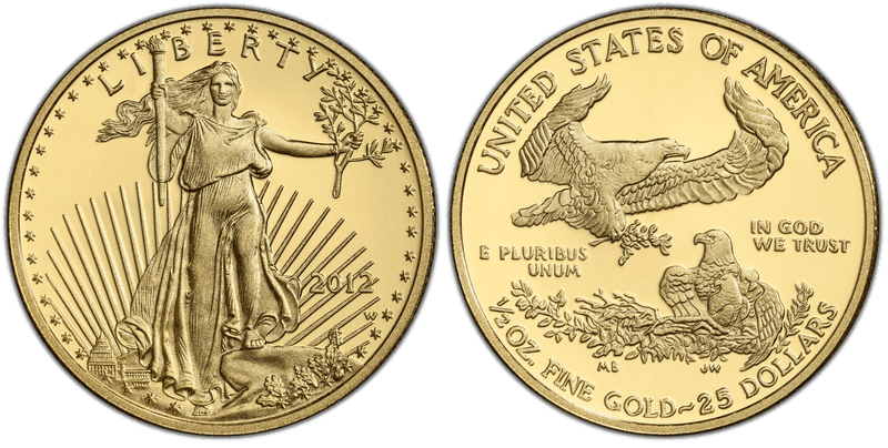 2012 (W) Proof American Eagle Twenty Five Dollar Gold