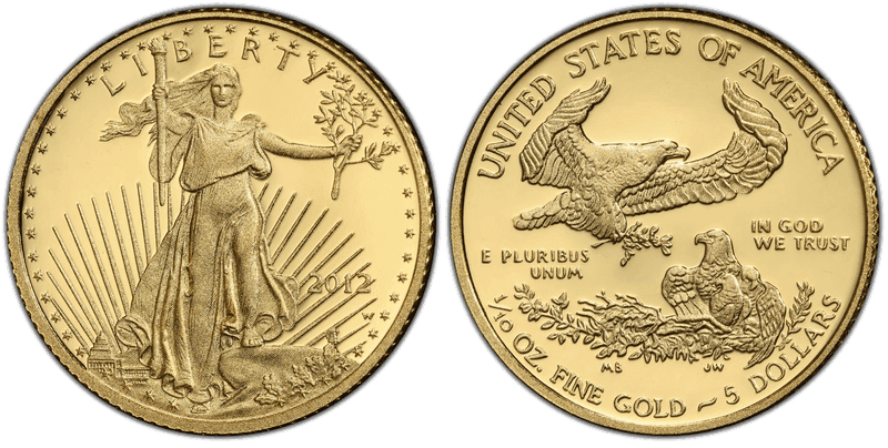 2012 (W) Proof American Eagle Five Dollar Gold