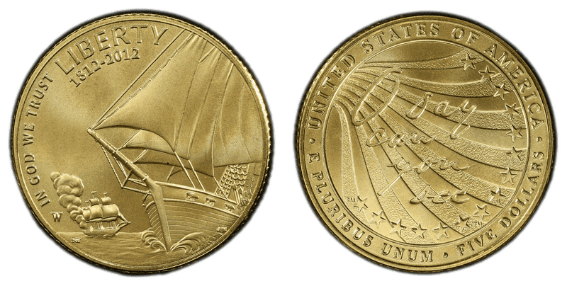 2012 Star-Spangled Banner Commemorative Five Dollar Gold