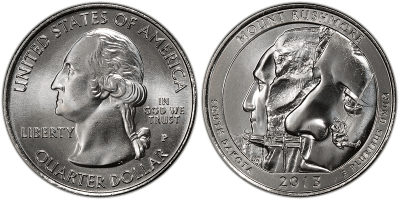 2013 (P) Mount Rushmore National Park Quarter