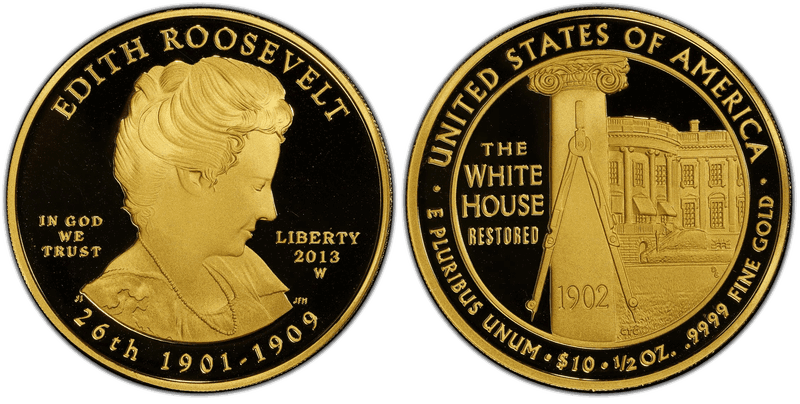 2013 (W) Proof Edith Roosevelt First Spouse Ten Dollar Gold
