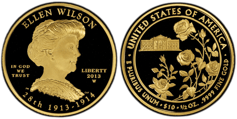 2013 (W) Proof Ellen Wilson First Spouse Ten Dollar Gold