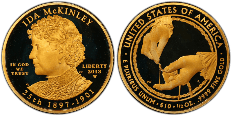 2013 (W) Proof Ida McKinley First Spouse Ten Dollar Gold