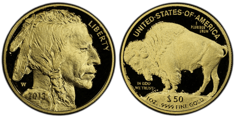 2013 (W) Proof American Buffalo .9999 Fine Gold Fifty Dollar