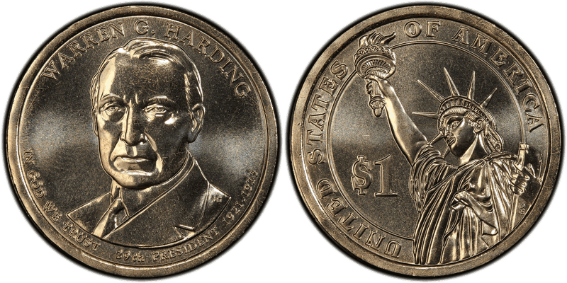 2014 (D) Presidential Dollar - Warren G. Harding, Position B