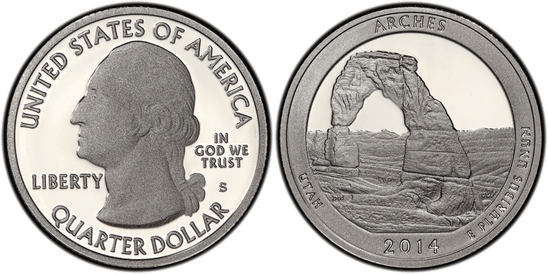 2014 (S) Proof Arches NP-Silver Quarter