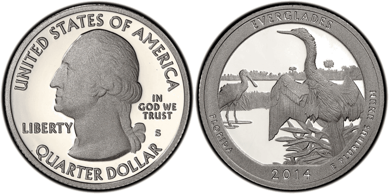 2014 (S) Proof Everglades NP-Silver Quarter
