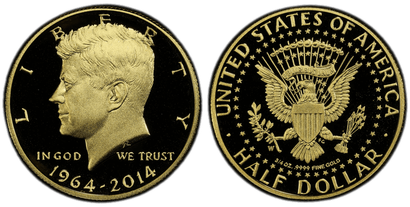 2014 (W) Proof Gold JFK 50th Anniversary Kennedy Half Dollar