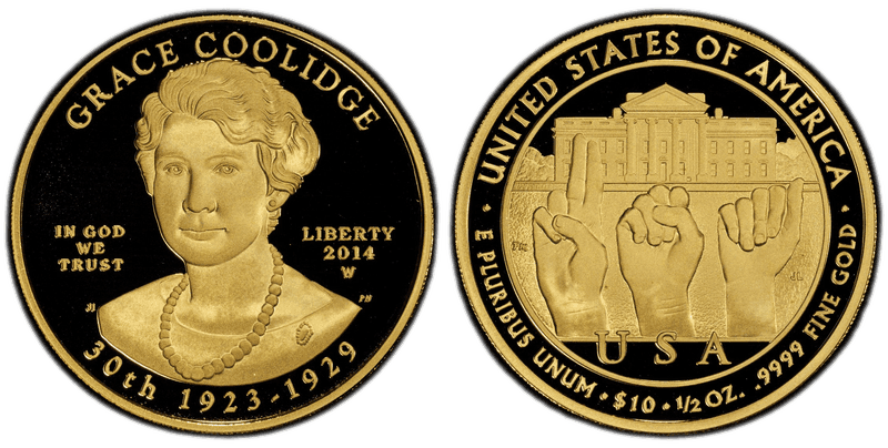 2014 (W) Proof Grace Coolidge First Spouse Ten Dollar Gold