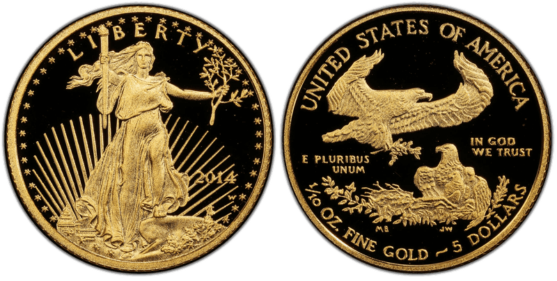 2014 (W) Proof American Eagle Five Dollar Gold