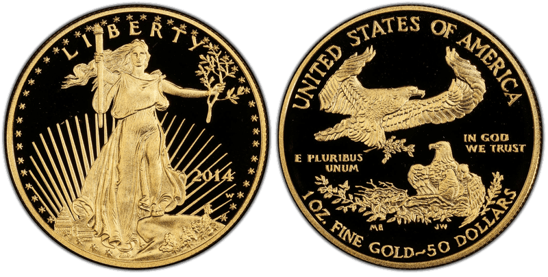 2014 (W) Proof American Eagle Fifty Dollar Gold