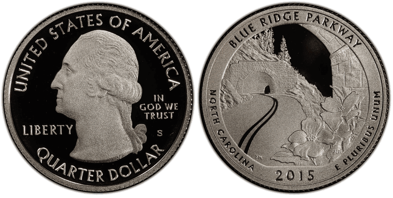 2015 (S) Proof Blue Ridge Pkwy National Park Quarter