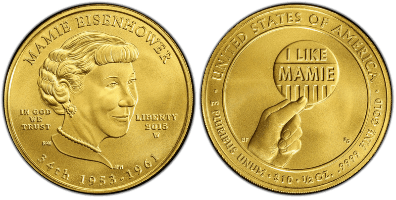 2015 (W) Mamie Eisenhower First Spouse Ten Dollar Gold