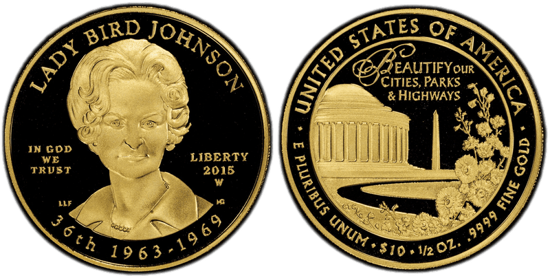 2015 (W) Proof "Lady Bird" Johnson First Spouse Ten Dollar Gold