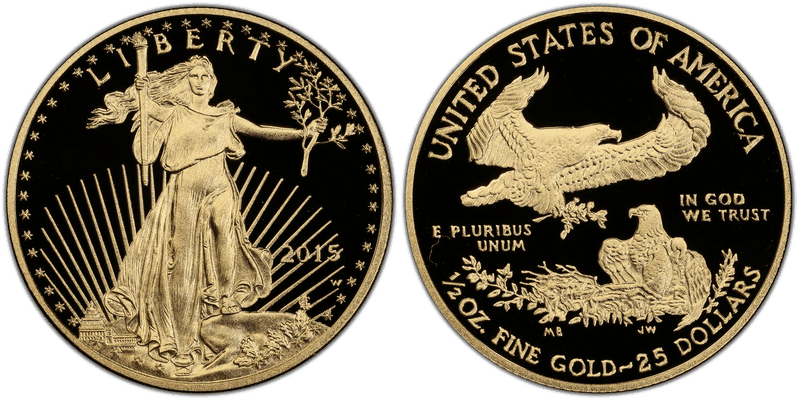 2015 (W) Proof American Eagle Twenty Five Dollar Gold