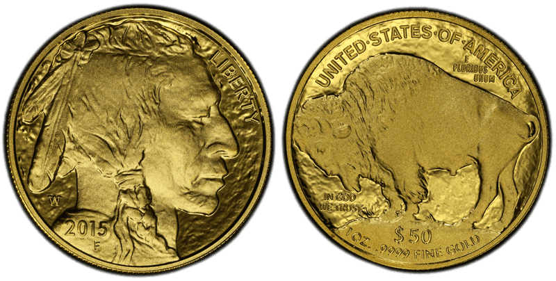 2015 (W) Proof American Buffalo .9999 Fine Gold Fifty Dollar