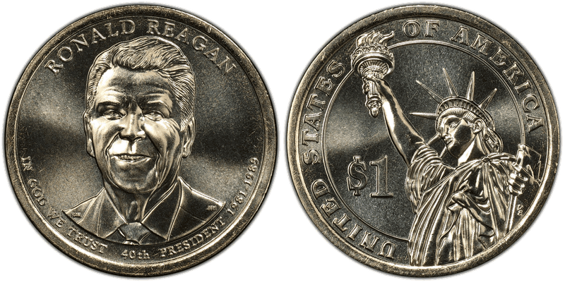 2016 (D) Presidential Dollar - Ronald Reagan, Position A
