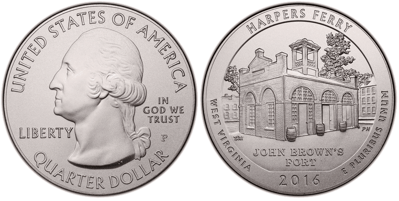 2016 (P) Harpers Ferry National Park Quarter