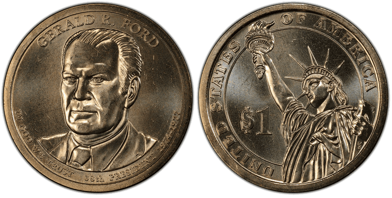 2016 (P) Presidential Dollar - Gerald R. Ford, Position A