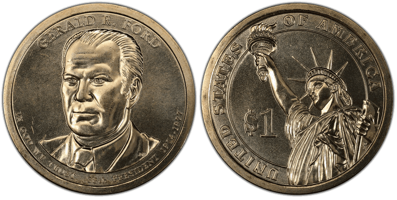 2016 (P) Presidential Dollar - Gerald R. Ford, Position B