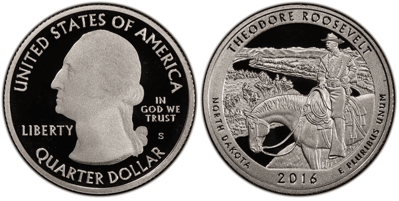 2016 (S) Proof Theodore Roosevelt National Park Quarter